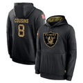 Johmsee LV.Raiders #8 Kirk Cousins Player Black Salute to Service Hoodies Limited Game Stitched Jerseys