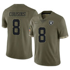 Johmsee LV.Raiders #8 Kirk Cousins Player Olive Salute To Service Limited Stitched Jerseys