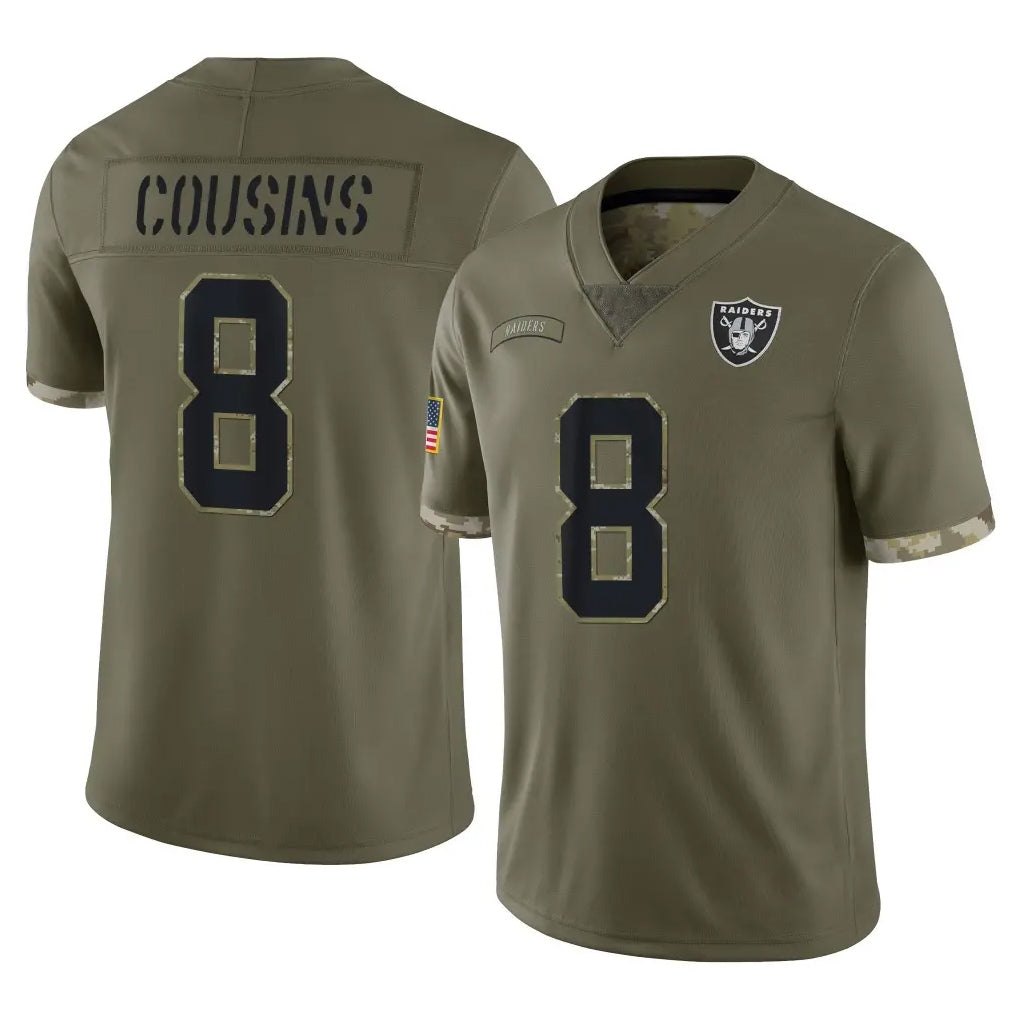 Johmsee LV.Raiders #8 Kirk Cousins Player Olive Salute To Service Limited Stitched Jerseys