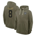 Johmsee LV.Raiders #8 Kirk Cousins Player Olive Salute to Service Pullover Hoodies Limited Stitched Jerseys