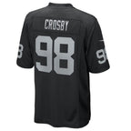 Johmsee LV.Raiders #98 Maxx Crosby Black Game Jersey American Stitched Jerseys