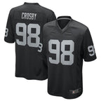 Johmsee LV.Raiders #98 Maxx Crosby Black Game Jersey American Stitched Jersey