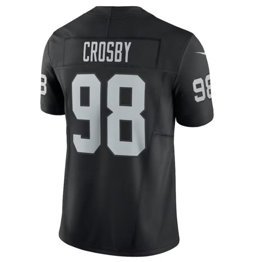 Johmsee LV.Raiders #98 Maxx Crosby Black Vapor F.U.S.E. Limited Jersey American Stitched Jerseys