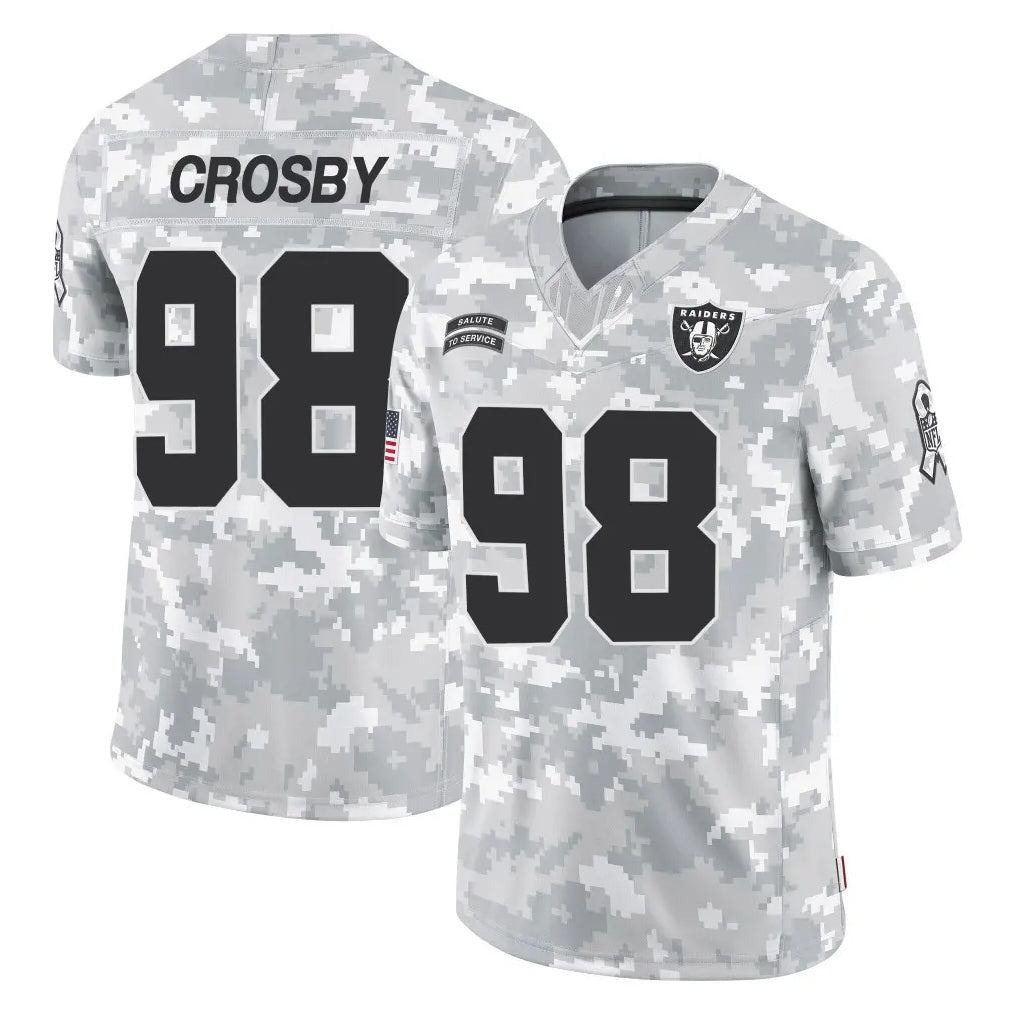 Johmsee LV.Raiders #98 Maxx Crosby Player Arctic Camo Salute To Service Limited Game Stitched Jerseys