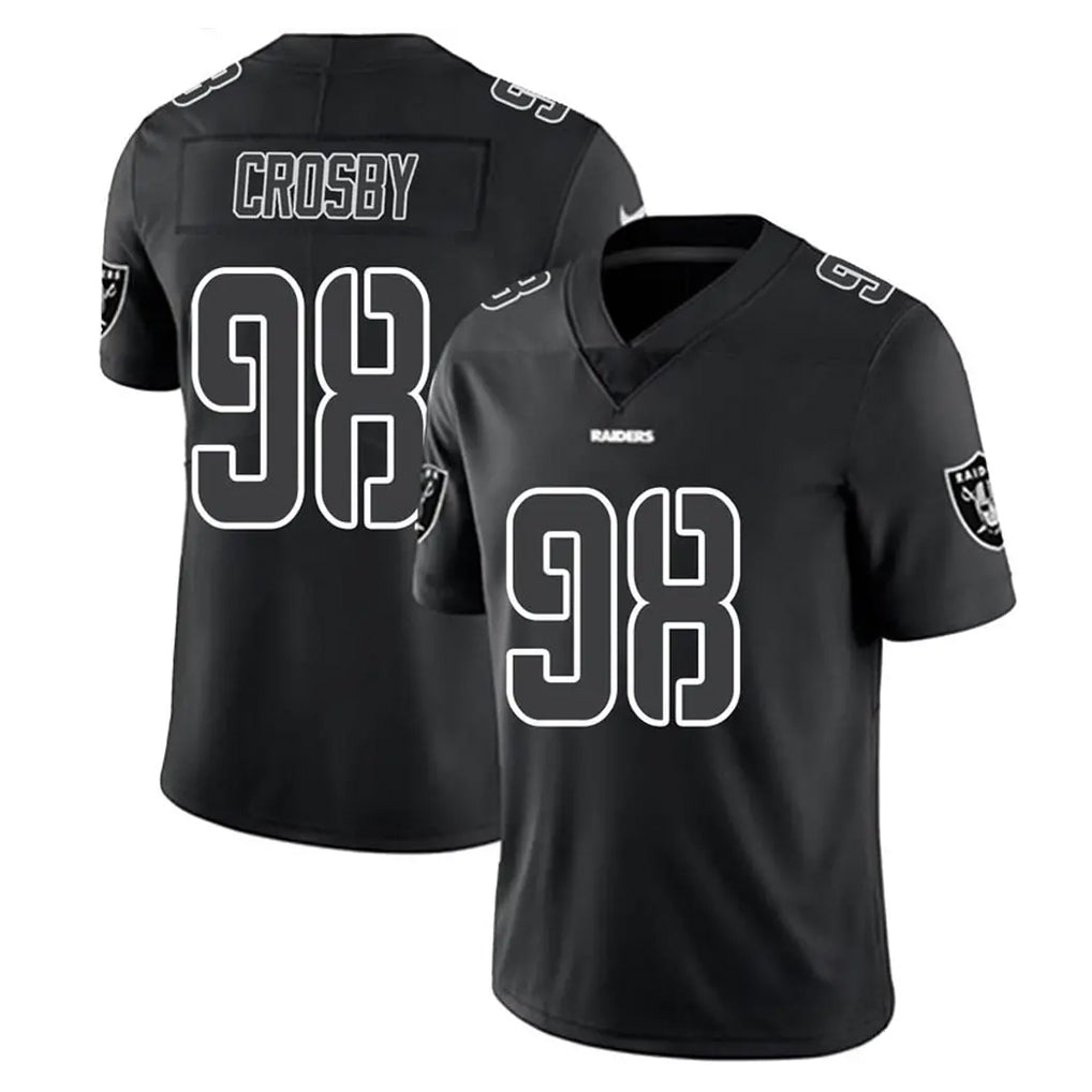 Johmsee LV.Raiders #98 Maxx Crosby Player Black Limited Black Impact Home Game Stitched Jerseys