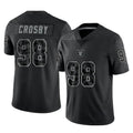 Johmsee LV.Raiders #98 Maxx Crosby Player Black Reflective Limited Game Stitched Jerseys