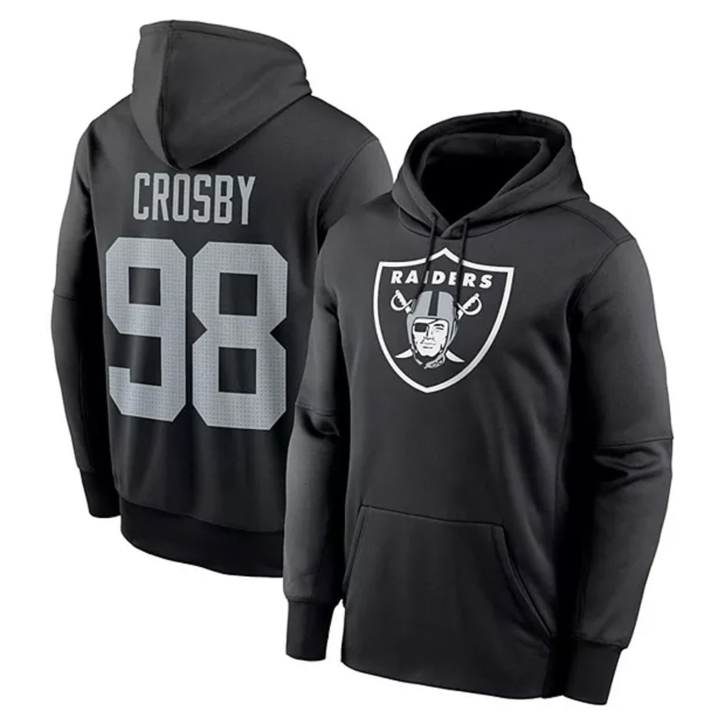 Johmsee LV.Raiders #98 Maxx Crosby Player Black Salute to Service Hoodies Stitched Jerseys