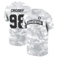 Johmsee LV.Raiders #98 Maxx Crosby Player Black Salute to Service T-Shirts Stitched Jerseys