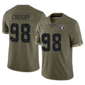 Johmsee LV.Raiders #98 Maxx Crosby Player Olive Salute To Service Limited Stitched Jerseys