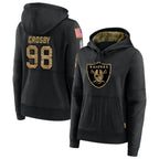Johmsee LV.Raiders #98 Maxx Crosby Player Salute to Service Black Hoodies Stitched Jerseys
