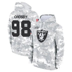 Johmsee LV.Raiders #98 Maxx Crosby Player Salute to Service Hoodies Stitched Jerseys