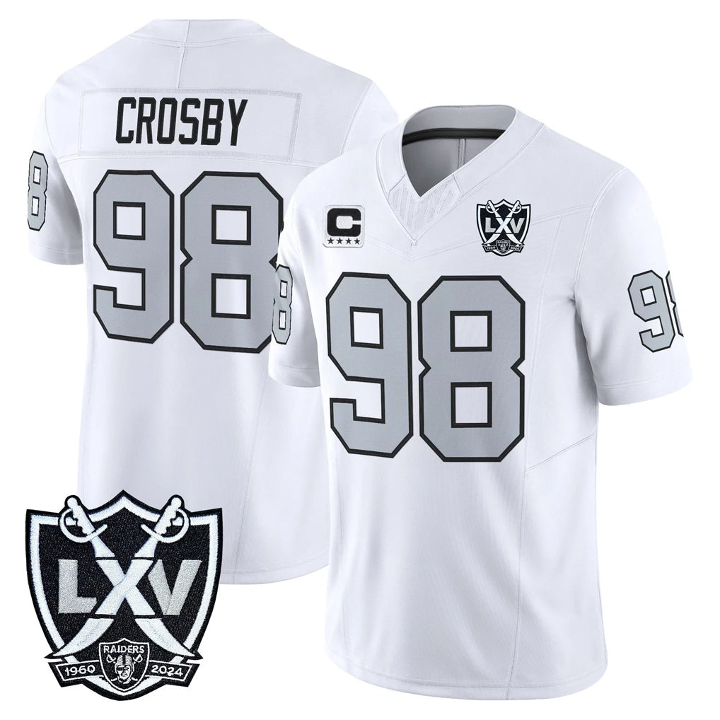 Johmsee LV.Raiders #98 Maxx Crosby Player White 2026 Vapor Limited Home Game Stitched Jerseys