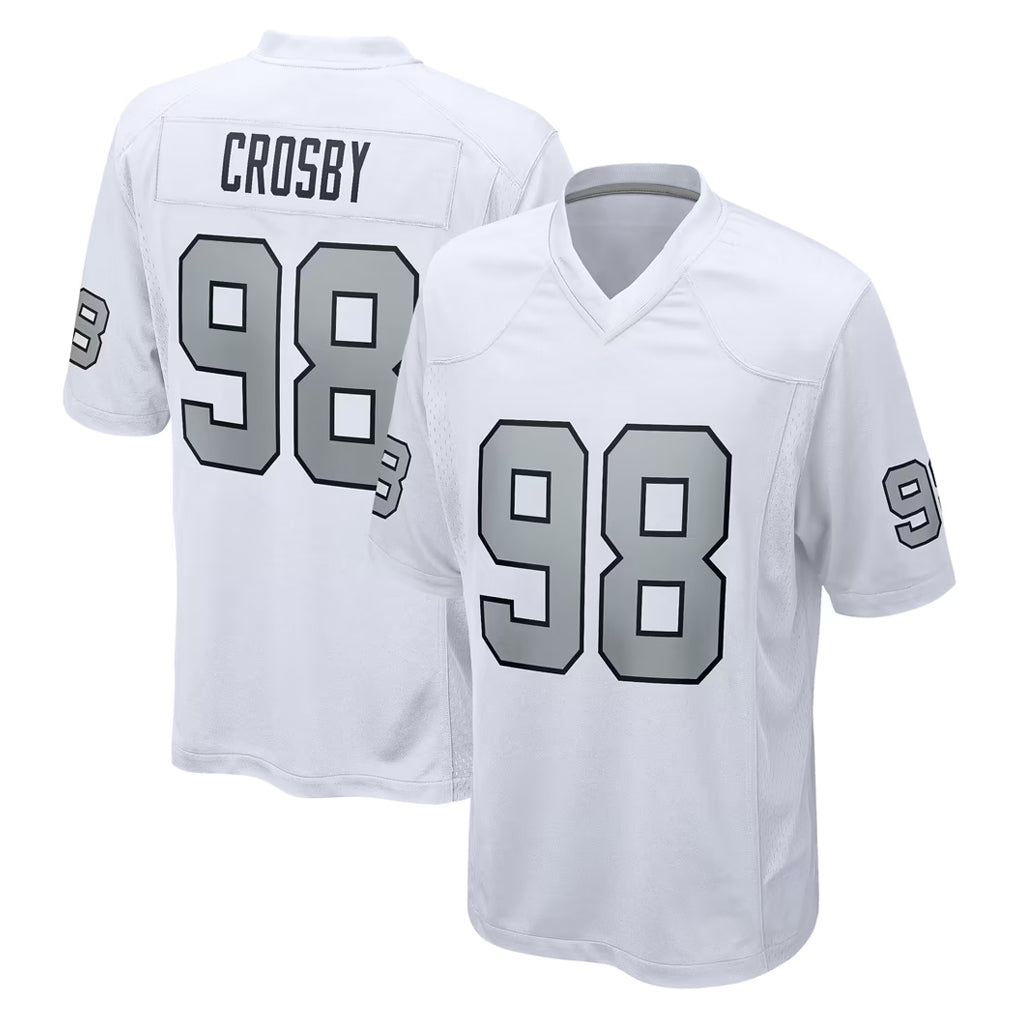 Johmsee LV.Raiders #98 Maxx Crosby Player White Alternate Home Game Stitched Jerseys
