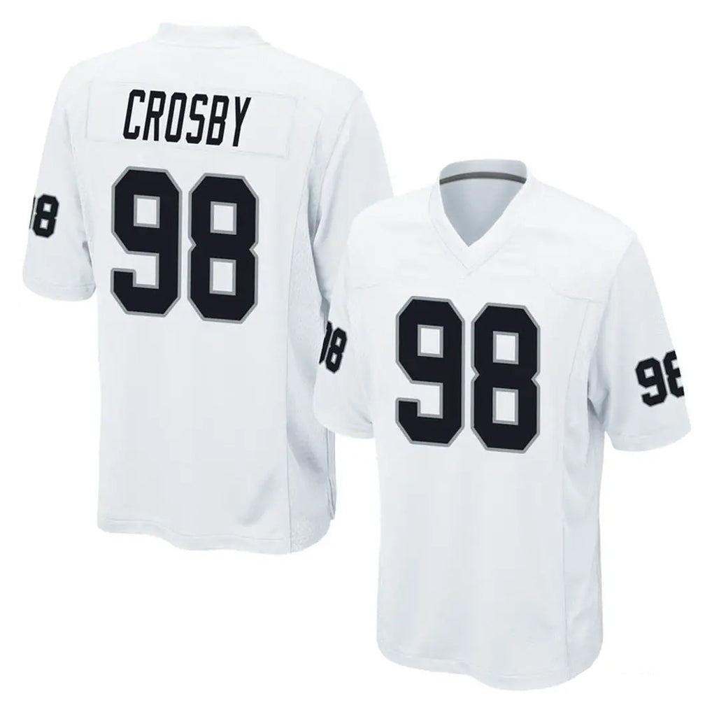 Johmsee LV.Raiders #98 Maxx Crosby Player White Home Game Stitched Jerseys