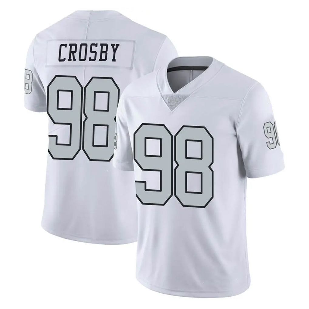 Johmsee LV.Raiders #98 Maxx Crosby Player White Limited Color Rush Home Game Stitched Jerseys