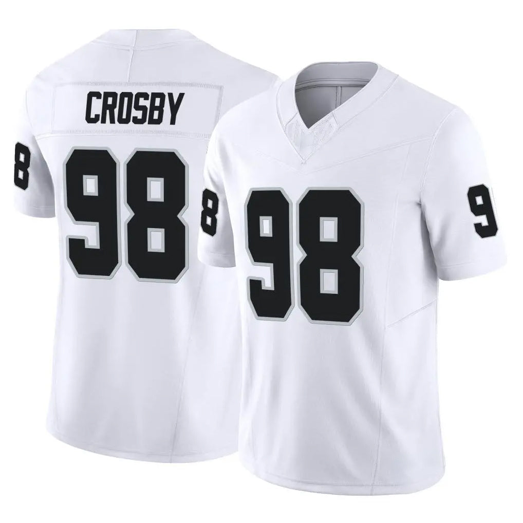 Johmsee LV.Raiders #98 Maxx Crosby Player White Limited Vapor F.U.S.E. Home Game Stitched Jerseys
