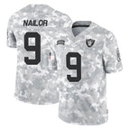 Johmsee LV.Raiders #9 Jalen Nailor Player Arctic Camo Salute To Service Limited Game Stitched Jerseys