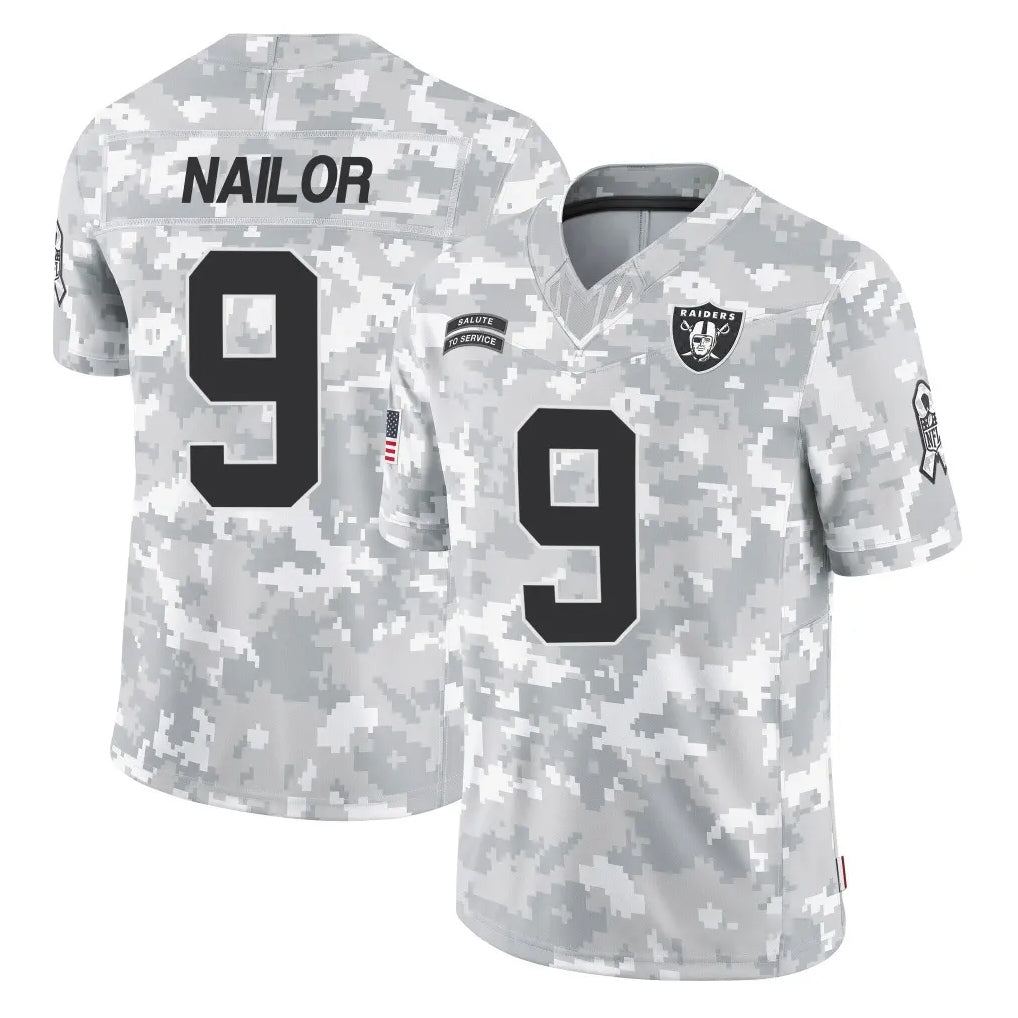 Johmsee LV.Raiders #9 Jalen Nailor Player Arctic Camo Salute To Service Limited Game Stitched Jerseys