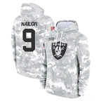 Johmsee LV.Raiders #9 Jalen Nailor Player Arctic Camo Salute to Service Hoodies Limited Game Stitched Jerseys