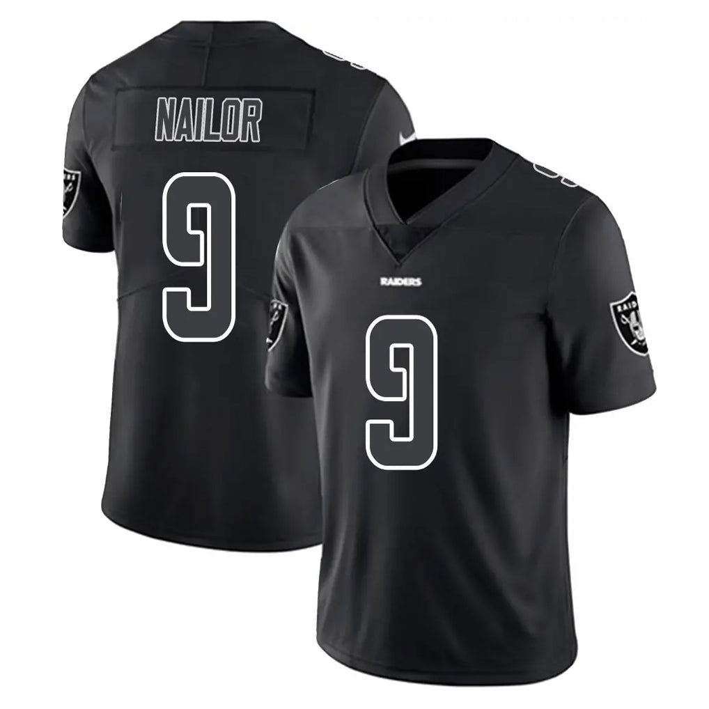 Johmsee LV.Raiders #9 Jalen Nailor Player Black Limited Black Impact Home Game Stitched Jerseys