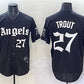 Los Angeles Angels #27 Mike Trout Black 'Gothic Halo Edition' Vapor Limited Stitched Baseball Jersey
