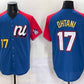 Los Angeles Dodgers National League #17 Shohei Ohtani Blue Red Alternate 2025 All-Star Edition Limited Stitched Baseball Jersey