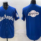 Los Angeles Dodgers Team Big Logo Blue 2025 LA Gothic Style With Fernando Patch Vapor Premier Limited Stitched Baseball Jersey