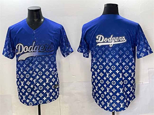 Los Angeles Dodgers Team Big Logo Blue Limited Stitched Baseball Jersey