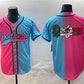 Los Angeles Dodgers Team Big Logo Pink Blue Limited Stitched Baseball Jersey