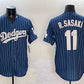 Los Angeles Dodgers #11 Roki Sasaki Navy Cool Base Stitched Baseball Jersey