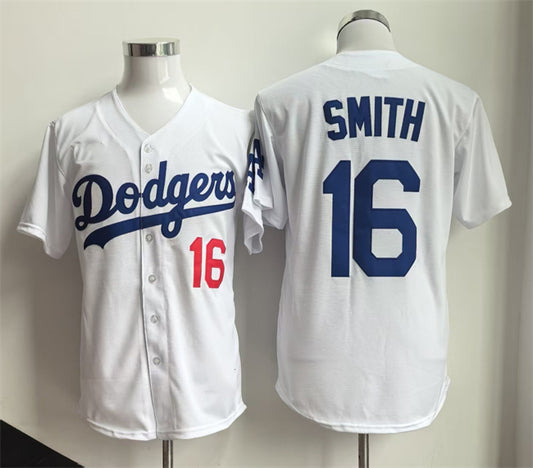 Los Angeles Dodgers #16 Will Smith White Home Limited Stitched Baseball Jersey