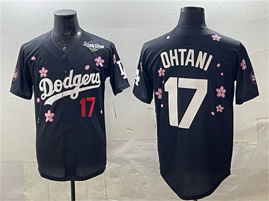 Los Angeles Dodgers #17 Shohei Ohtani Black 2025 World Series Patch Tokyo Series Limited Stitched Baseball Jersey
