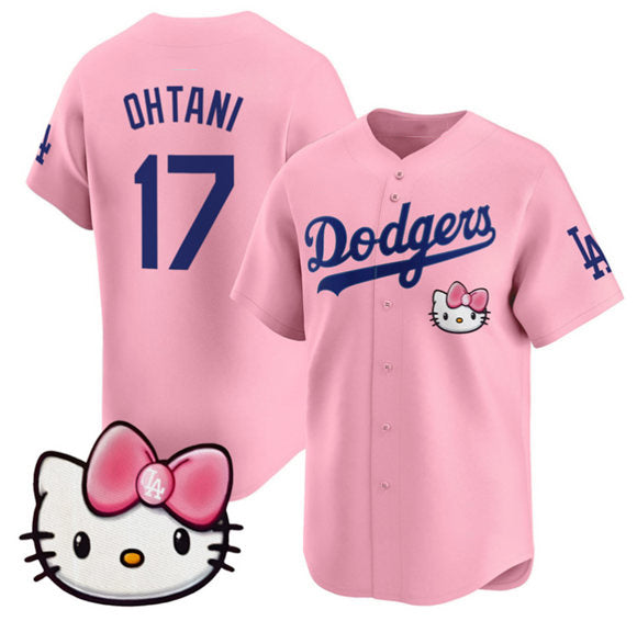 Los Angeles Dodgers #17 Shohei Ohtani Pink 2025 Hello Kitty Vapor Limited Stitched Baseball Jersey