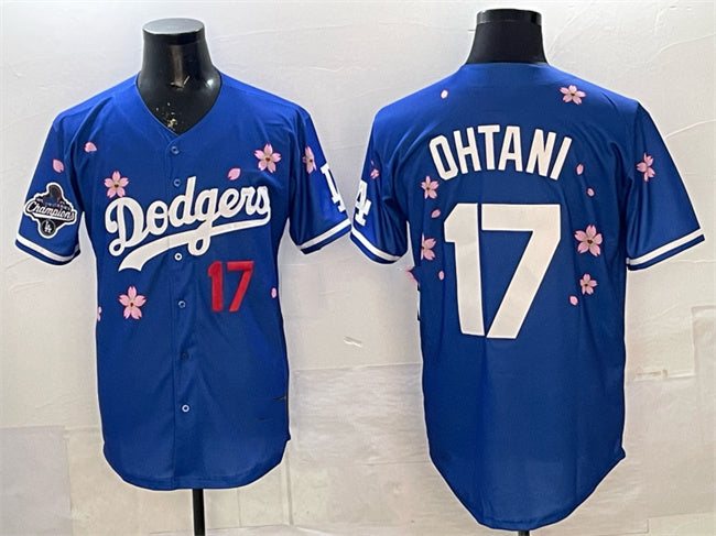 Los Angeles Dodgers #17 Shohei Ohtani Royal 2025 World Series Champions Patch Tokyo Series Limited Stitched Baseball Jersey