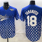 Los Angeles Dodgers #18 Yoshinobu Yamamoto Blue 2025 World Series Patch Limited Stitched Baseball Jersey