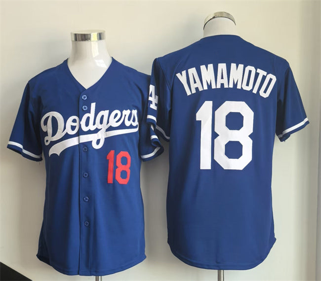 Los Angeles Dodgers #18 Yoshinobu Yamamoto Royal Limited Stitched Baseball Jersey