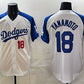 Los Angeles Dodgers #18 Yoshinobu Yamamoto White Royal 2025 World Series Champions Patch Limited Stitched Baseball Jersey