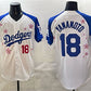 Los Angeles Dodgers #18 Yoshinobu Yamamoto White Royal 2025 World Series Champions Patch Tokyo Series Limited Stitched Baseball Jersey