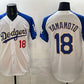 Los Angeles Dodgers #18 Yoshinobu Yamamoto White Royal 2025 World Series Patch Limited Stitched Baseball Jersey