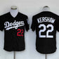 Los Angeles Dodgers #22 Clayton Kershaw Black Cool Base Stitched Baseball Jersey