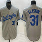Los Angeles Dodgers #31 Tyler Glasnow Gray Alternate Player Number Team Logo Cool Base Jersey Baseball Jersey