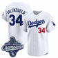 Los Angeles Dodgers #34 Fernando Valenzuela White 2025 Champions Stitched Baseball Jersey