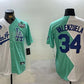 Los Angeles Dodgers #34 Toro Valenzuela White Green Split 2024 World Series All-Star Cool Base Stitched Baseball Jersey