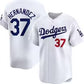 Los Angeles Dodgers #37 Teoscar Hernández White Home Authentic Player Jersey Baseball Jerseys