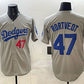 Los Angeles Dodgers #47 Ben Rortvedt Gray 2025 World Series Champions Patch Limited Stitched Baseball Jersey