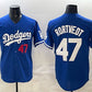 Los Angeles Dodgers #47 Ben Rortvedt Royal 2025 World Series Champions Patch Limited Stitched Baseball Jersey
