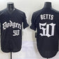 Los Angeles Dodgers #50 Mookie Betts Black 2025 LA Gothic Style With 2024 World Series Champions Patch Vapor Premier Limited Stitched Baseball Jersey