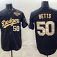 Los Angeles Dodgers #50 Mookie Betts Black Gold 2025 World Series Patch Limited Stitched Baseball Jersey