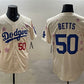 Los Angeles Dodgers #50 Mookie Betts Cream 2025 Tokyo Series Limited Stitched Baseball Jersey