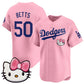 Los Angeles Dodgers #50 Mookie Betts Pink 2025 Hello Kitty Vapor Limited Stitched Baseball Jersey